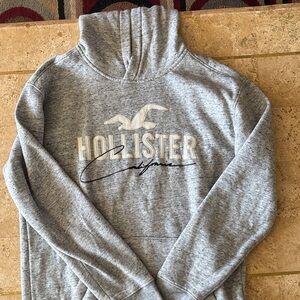 Hollister Light Gray Logo Zip-Up Hoodie
